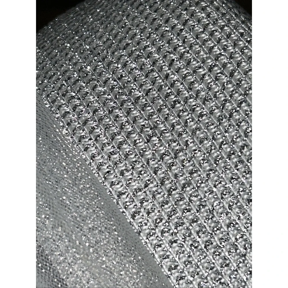Fine Millinery By August Women's Derby Church Hat Gray Silver Wide Band Sparkle